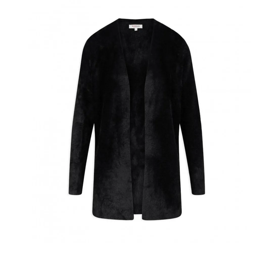 Gilet long maille duveteuse noir