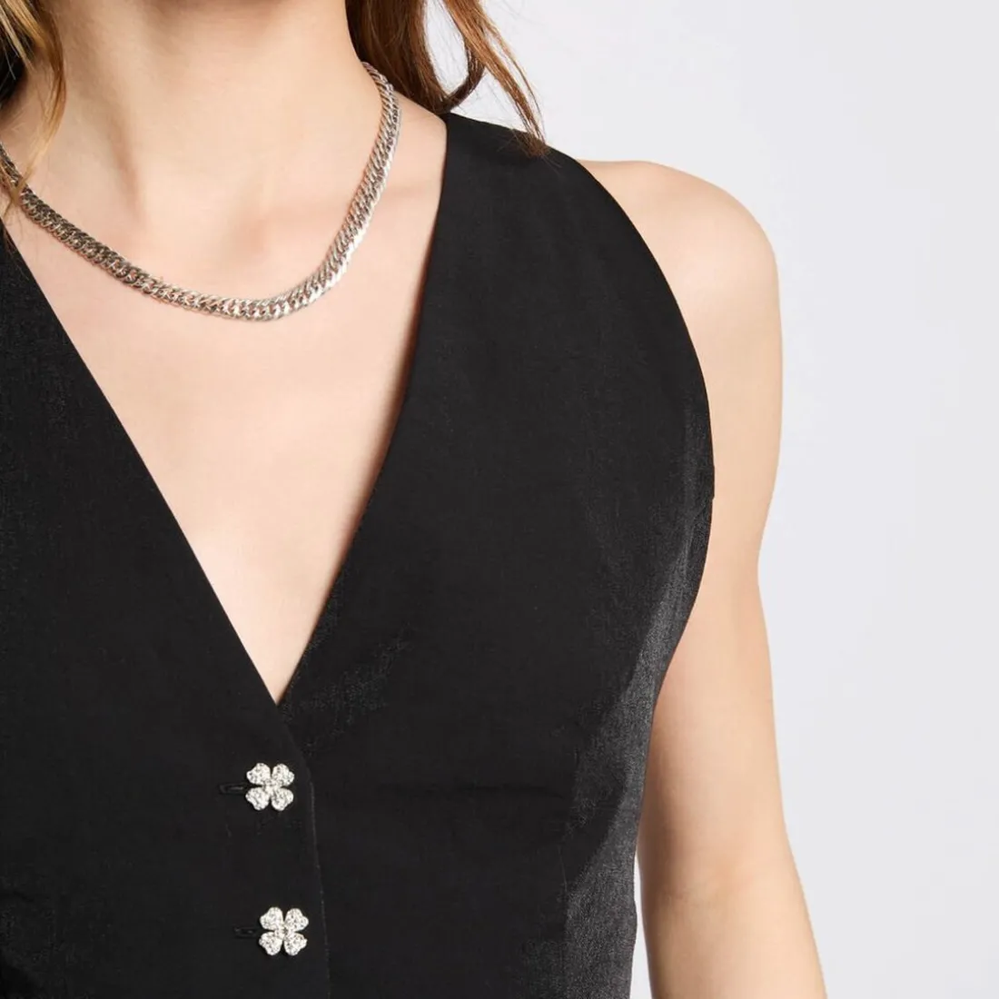 Gilet sans manches noir femme DOS NU