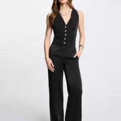 Gilet sans manches noir femme DOS NU