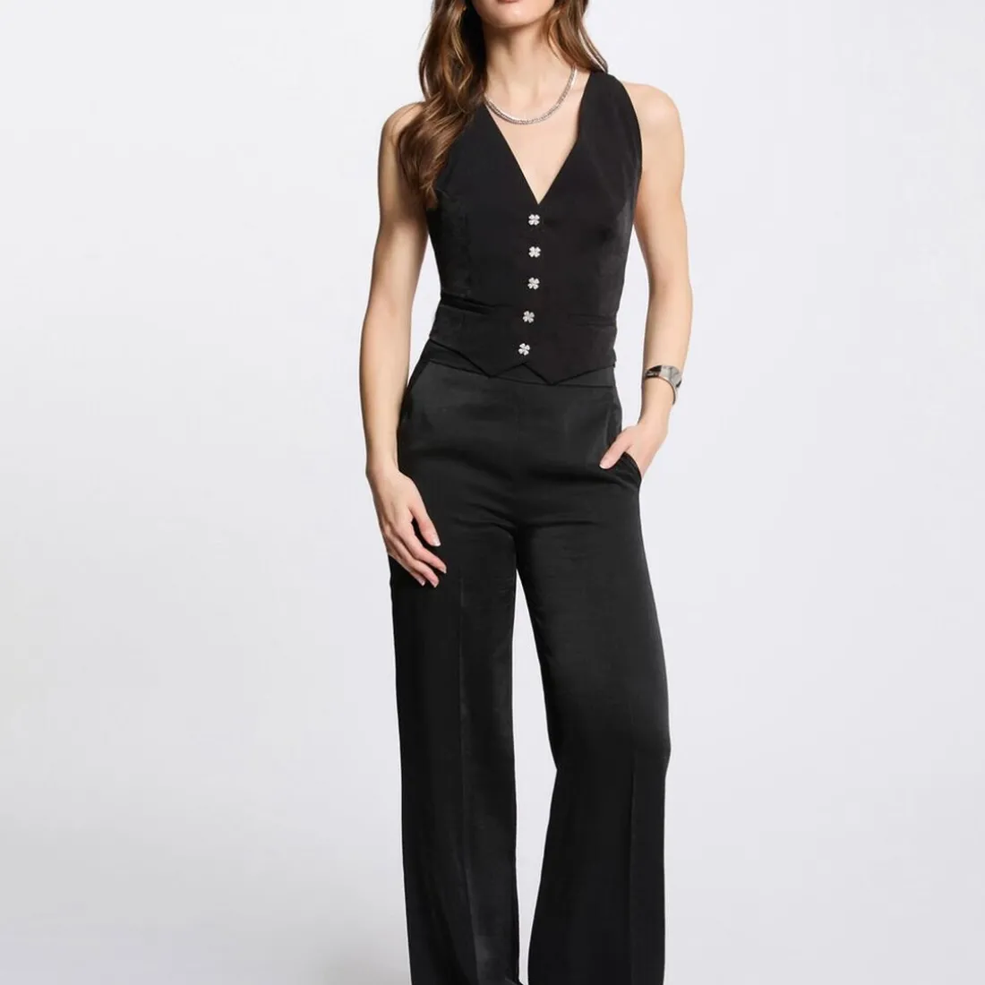 Gilet sans manches noir femme DOS NU