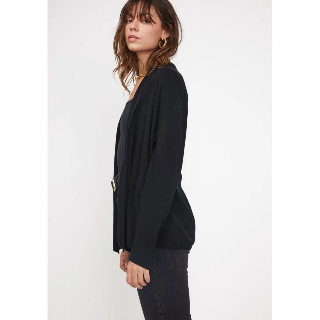 Gilet tube femme ZASSIA en cachemire noir