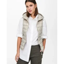 Gilets anti-froid beige en nylon