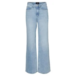 Jean à coupe large Wide Leg Fit Taille haute Extra long bleu Ida