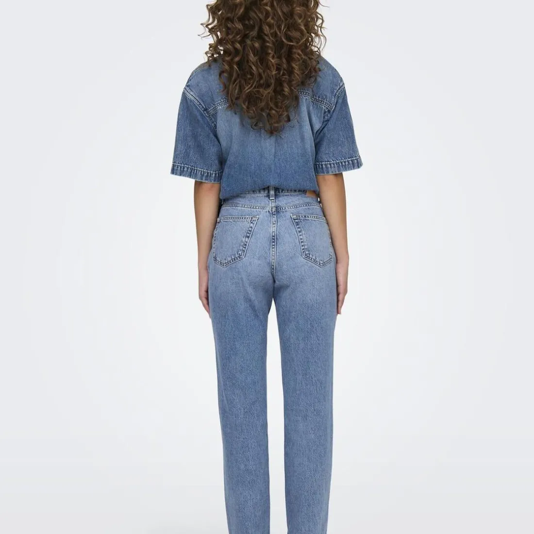 Jean à jambe large Brenda Cro158 bleu en coton Lise
