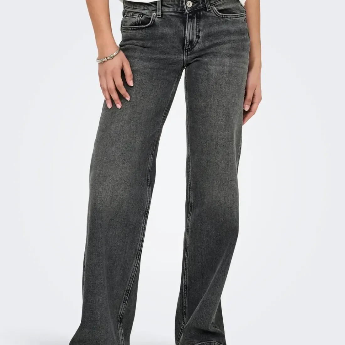 Jean à jambe large Juicy Dot890 gris en coton Sia