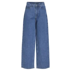 Jean ample taille haute Freya bleu en coton Sia