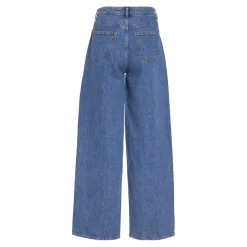 Jean ample taille haute Freya bleu en coton Sia
