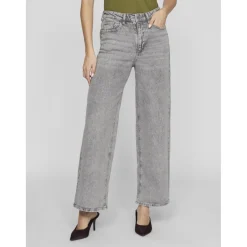 Jean ample taille haute Freya gris en coton Demi