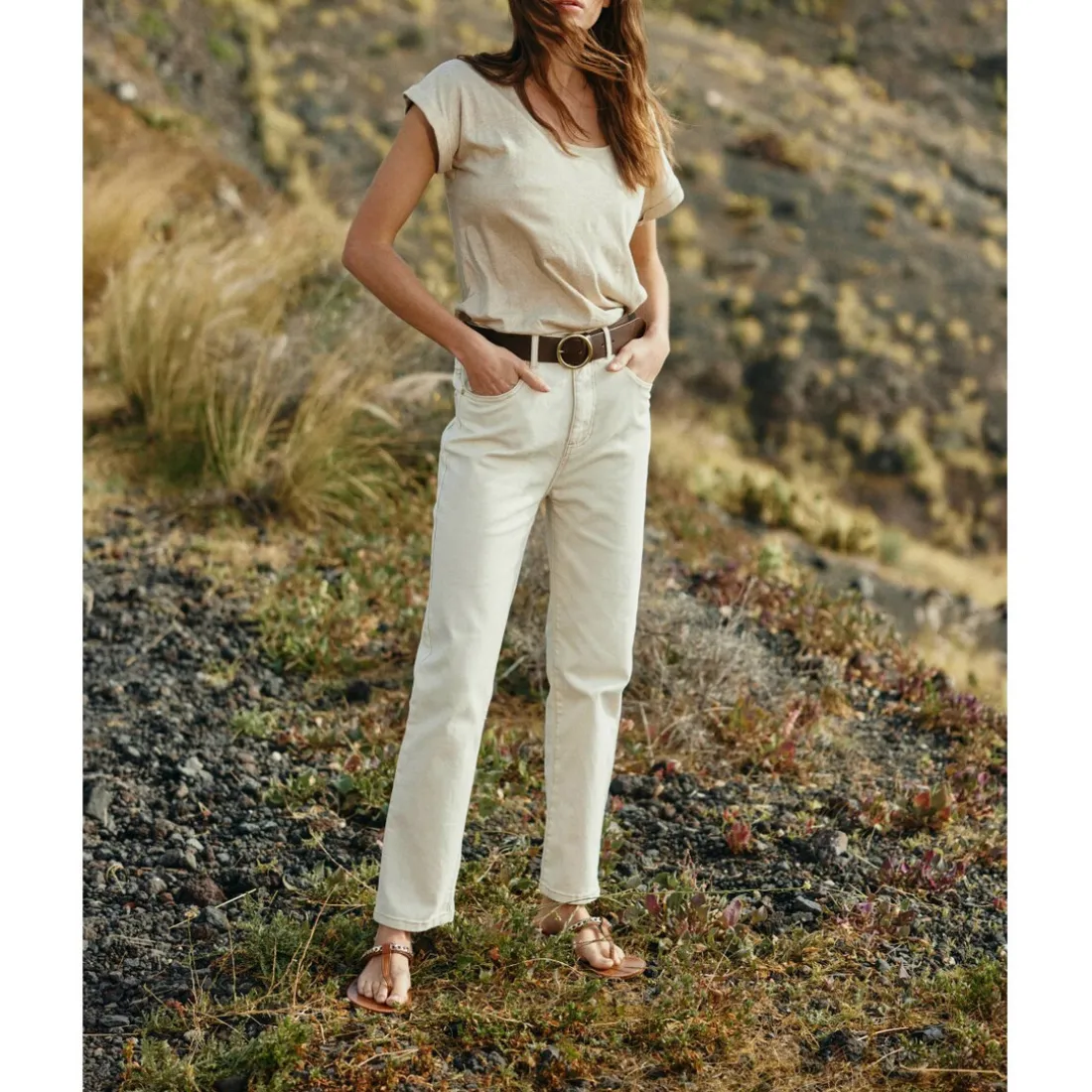 Jean Brieg B - Beige en coton