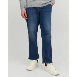 Jean coupe confort Tapered fit - Cropped Bleu en coton