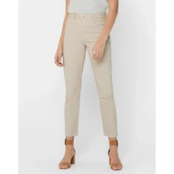 Jean coupe droite beige en coton Sia