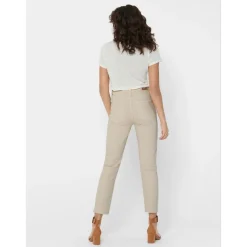 Jean coupe droite beige en coton Sia