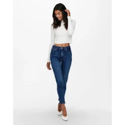 Jean coupe droite bleu en coton Daisy