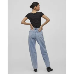 Jean coupe droite bleu en coton Juno