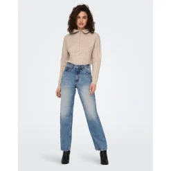 Jean coupe droite bleu en coton Yael