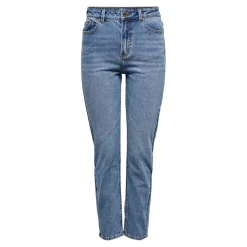 Jean coupe droite bleu en coton Lucie
