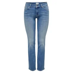 Jean coupe droite bleu en coton Noémie