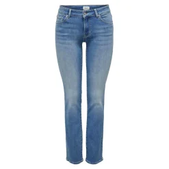 Jean coupe droite braguette zippée taille classique bleu en coton Isla