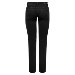 Jean coupe droite braguette zippée taille moyenne noir en coton Mila