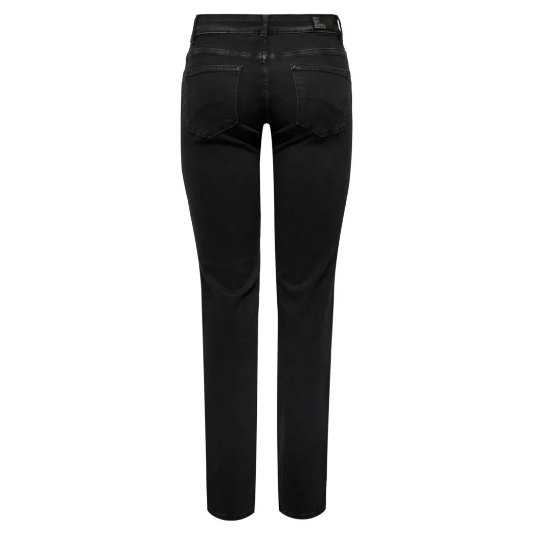 Jean coupe droite braguette zippée taille moyenne noir en coton Mila
