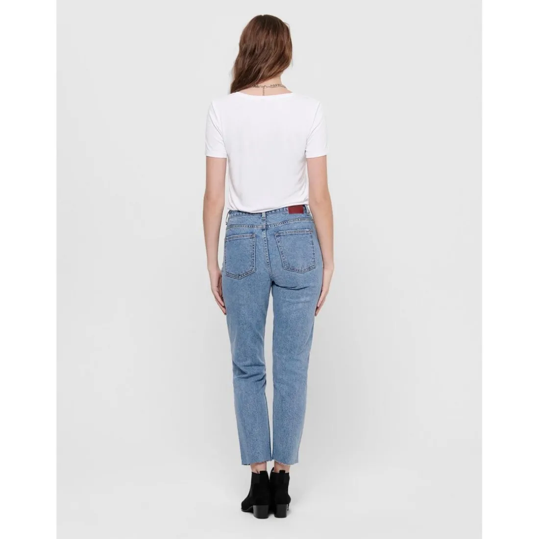 Jean coupe droite Court bleu en coton Liz