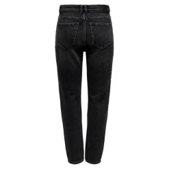 Jean coupe droite Longueur cheville noir en coton Lise
