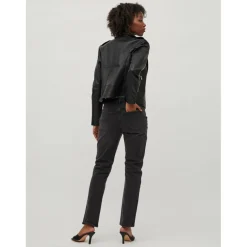 Jean coupe droite noir en coton Aria