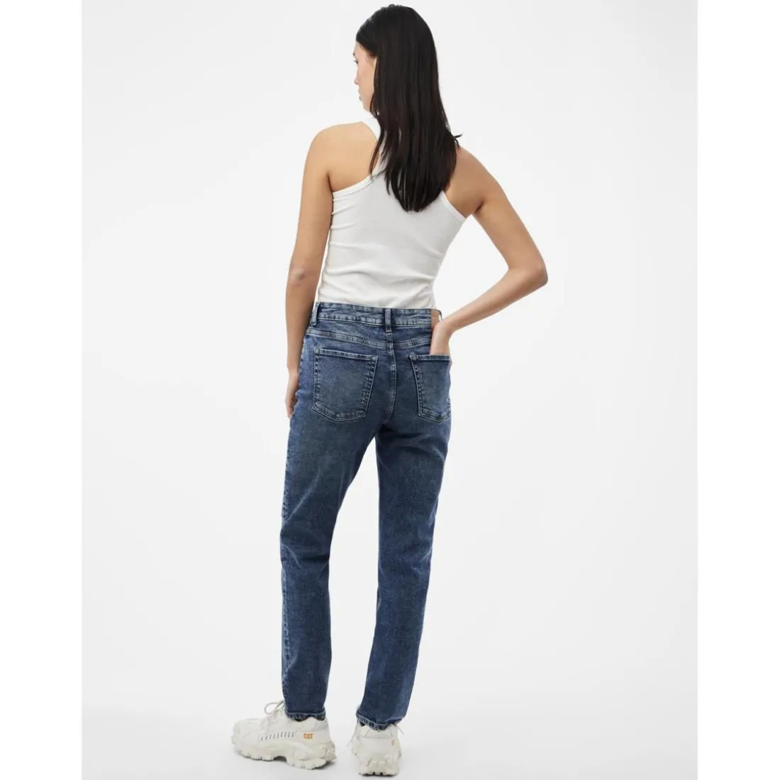 Jean coupe tapered bleu en coton
