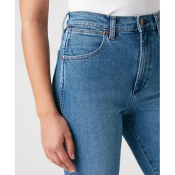 Jean femme droit Wild West Bleu Stone en coton