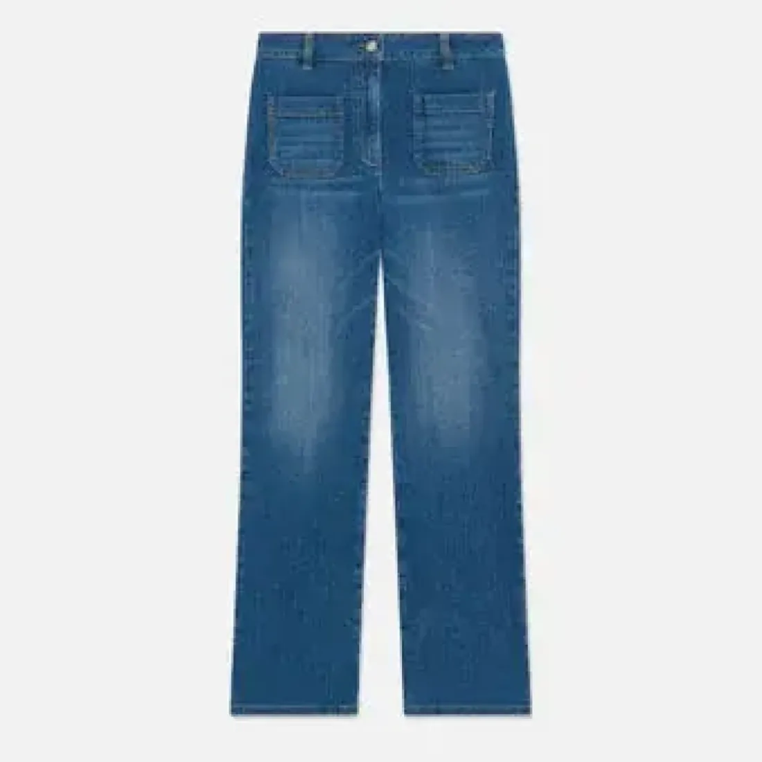 Jean flare bleu en coton
