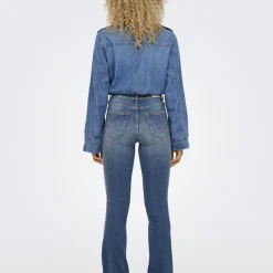 Jean flare Blush Mid bleu en coton Léna