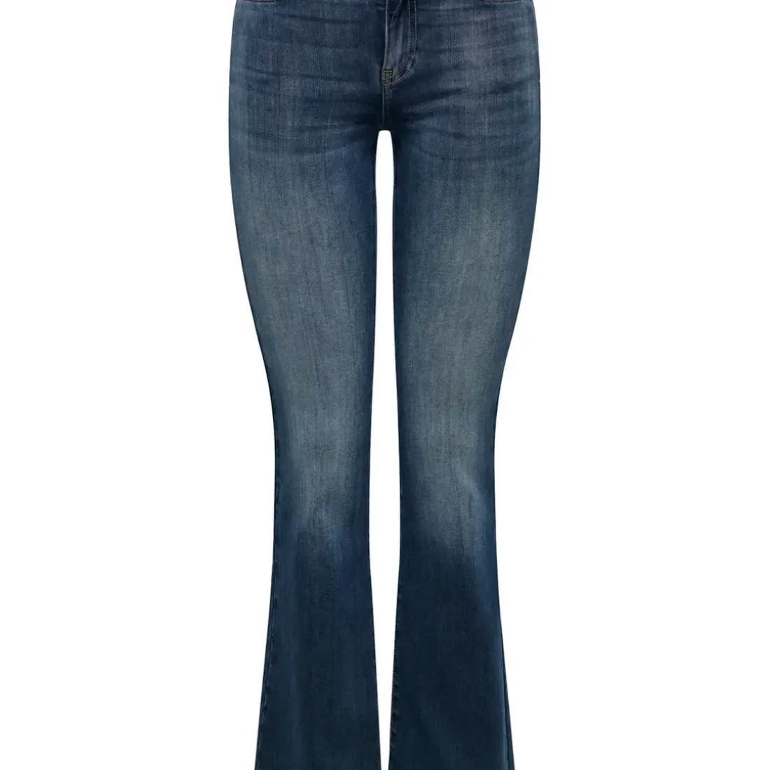 Jean flare Blush noir en coton Hana