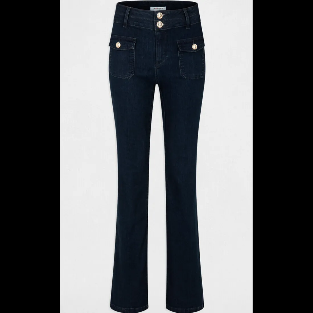 Jean flare Morgan bleu denim en coton