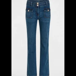 Jean flare Morgan bleu denim en coton