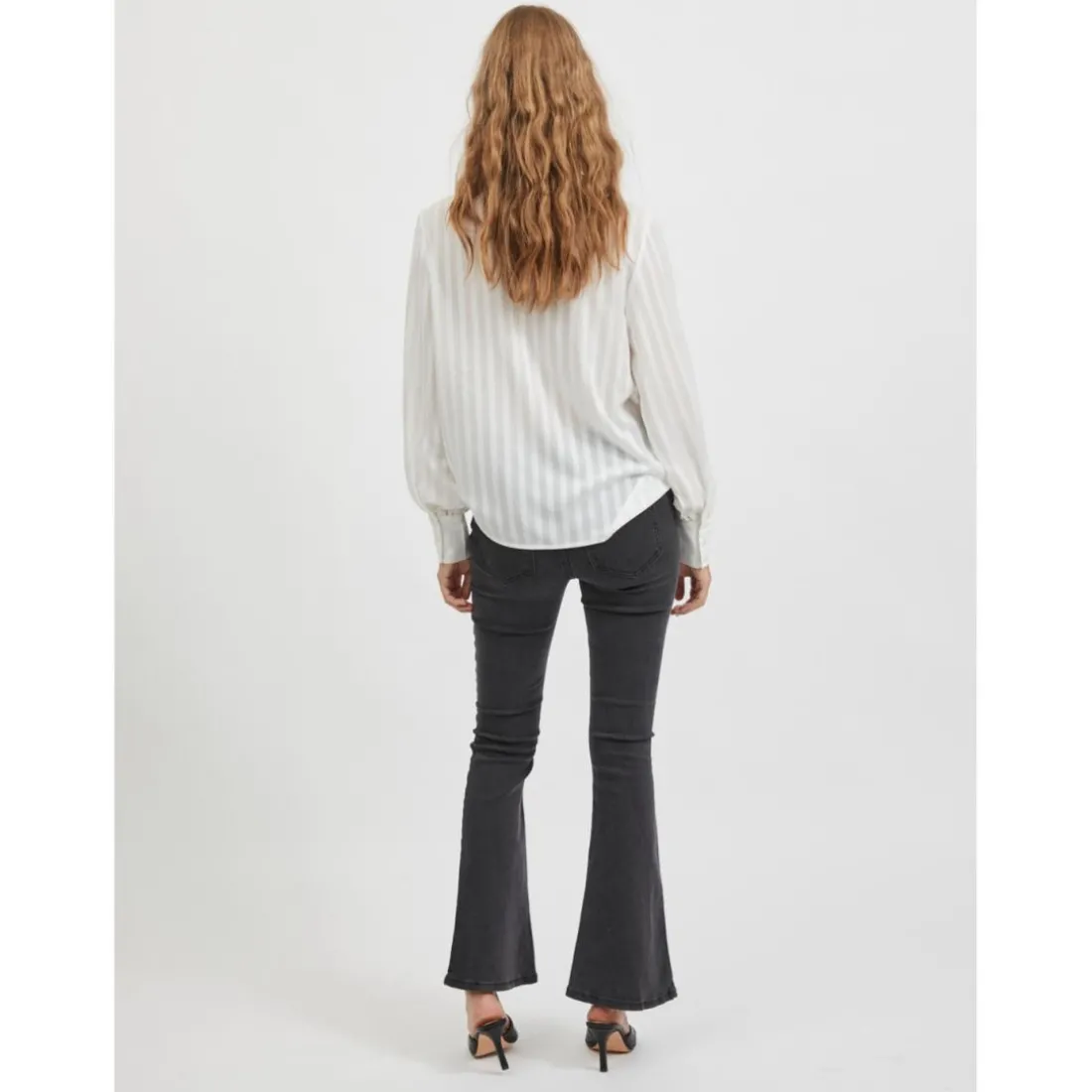 Jean flare noir en coton