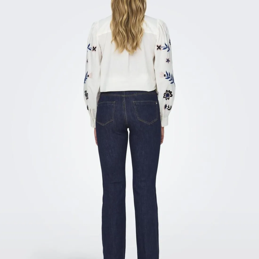 Jean flare Wauw Gua030 bleu denim en coton Kaye