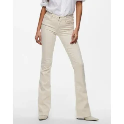 Jean flared beige en coton