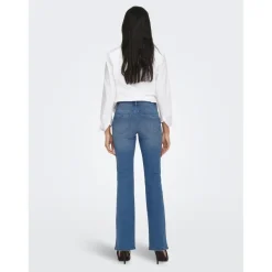 Jean flared bleu en coton Tia