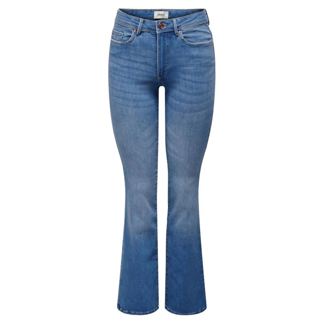 Jean flared bleu en coton Tia