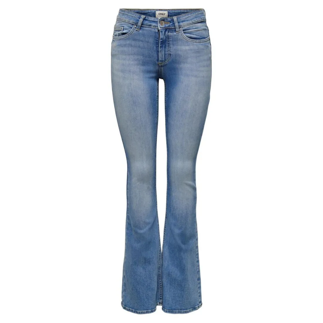 Jean flared bleu en coton Lia