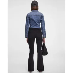 Jean flared braguette zippée noir en coton