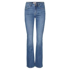 Jean flared fit bleu moyen en coton Ria