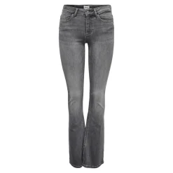 Jean flared Longueur cheville gris en coton
