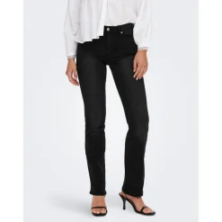 Jean flared noir en coton Ria
