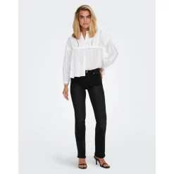 Jean flared noir en coton Ria