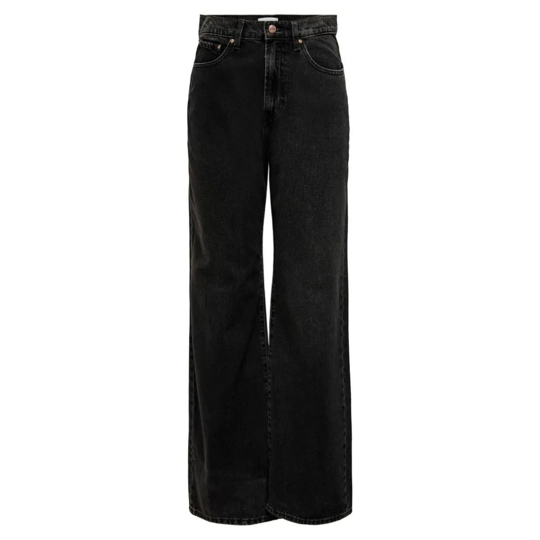 Jean large noir en coton Lucy