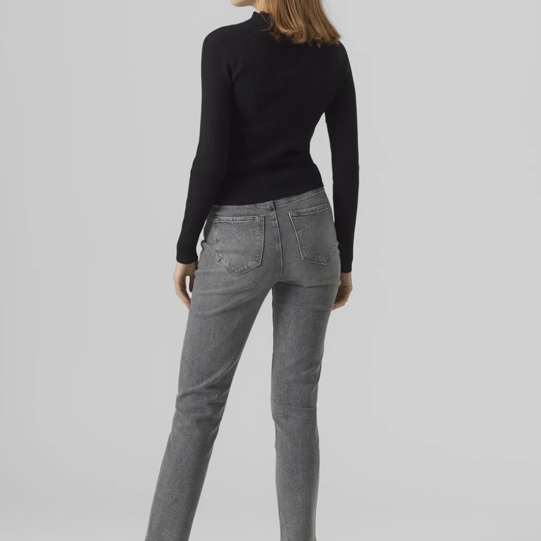Jean mom en coton Linda gris Hazel