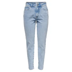 Jean mom Longueur cheville bleu en coton Julia
