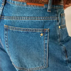 Jean PEGUY dark stone bleu denim en coton