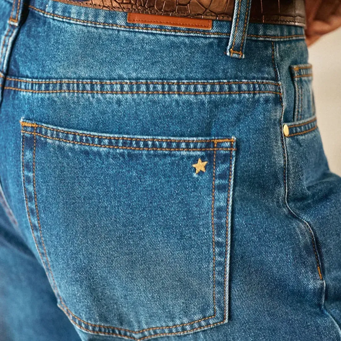 Jean PEGUY dark stone bleu denim en coton
